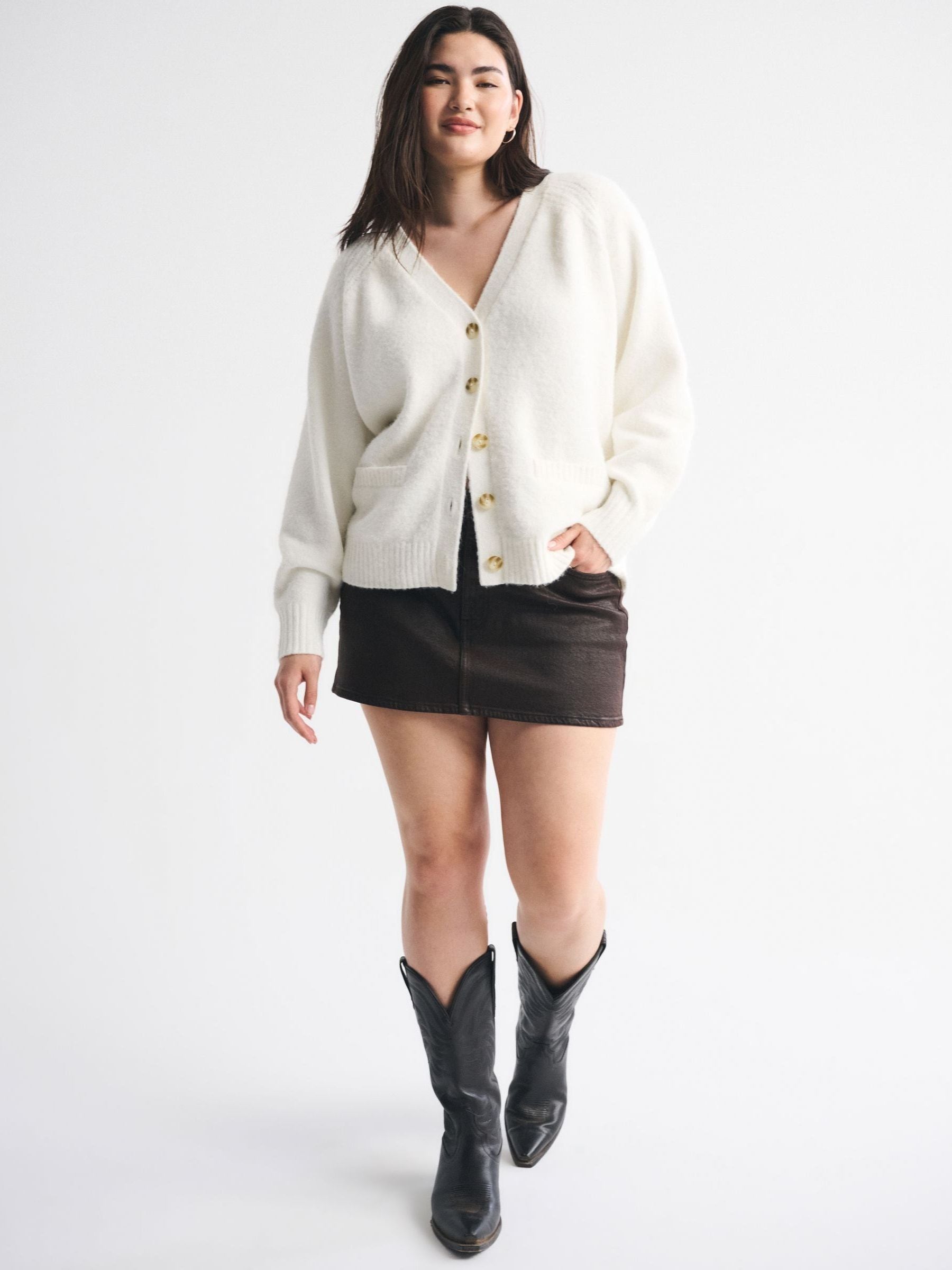 Buy Abercrombie & Fitch Cream V-Neck Cardigan from Next Canada