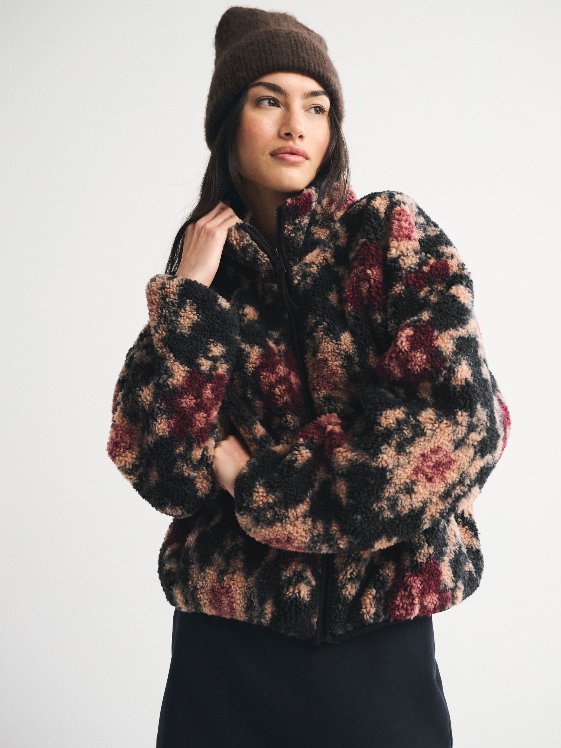 Buy Abercrombie & Fitch Black Sherpa Full Zip Jacket from Next Canada
