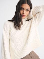 Abercrombie & Fitch Cream Turtleneck Jumper - Image 4 of 9