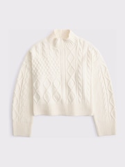 Abercrombie & Fitch Cream Turtleneck Jumper - Image 9 of 9
