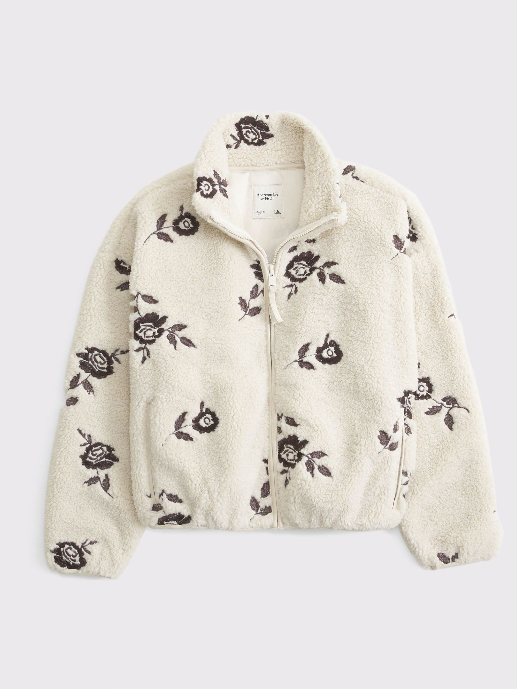 Buy Abercrombie & Fitch Grey Sherpa Full Zip Jacket from the Next