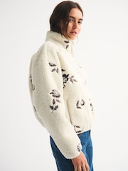 Abercrombie & Fitch Grey Sherpa Full Zip Jacket - Image 5 of 8