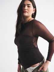 Abercrombie & Fitch Brown Long Sleeve Open Back Sweetheart Bodies - Image 4 of 7