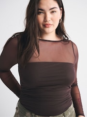 Abercrombie & Fitch Brown Long Sleeve Open Back Sweetheart Bodies - Image 5 of 7