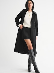 Abercrombie & Fitch Black Wool Long Trench Coat - Image 2 of 8