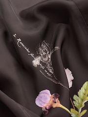 B by Ted Baker Chocolate Brown Floral Satin Robe - Image 10 of 12