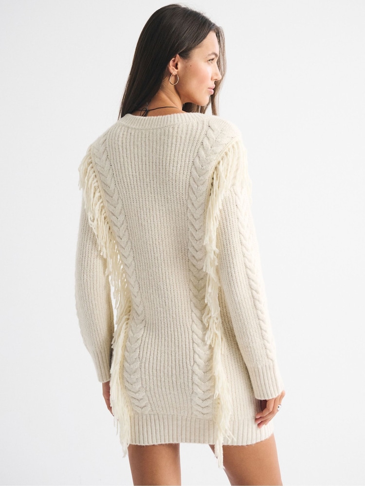 Abercrombie & Fitch V 领流苏毛衣迷你连衣裙[[ ## completed ## ]] - 6的图像2｝