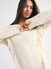 Abercrombie & Fitch V 领流苏毛衣迷你连衣裙[[ ## completed ## ]] - 6的图像4｝