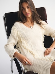 Abercrombie & Fitch V 领流苏毛衣迷你连衣裙[[ ## completed ## ]] - 6的图像5｝