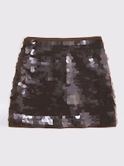 Abercrombie & Fitch Grey High Rise Large Sequin Mini Skort - Image 1 of 2