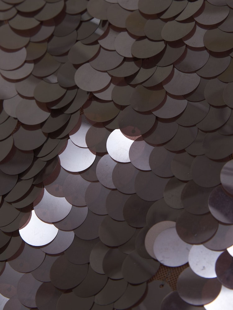 Abercrombie & Fitch Grey High Rise Large Sequin Mini Skort - Image 2 of 2 Abercrombie & Fitch Grey High Rise Large Sequin Mini Skort - Image 2 of 2