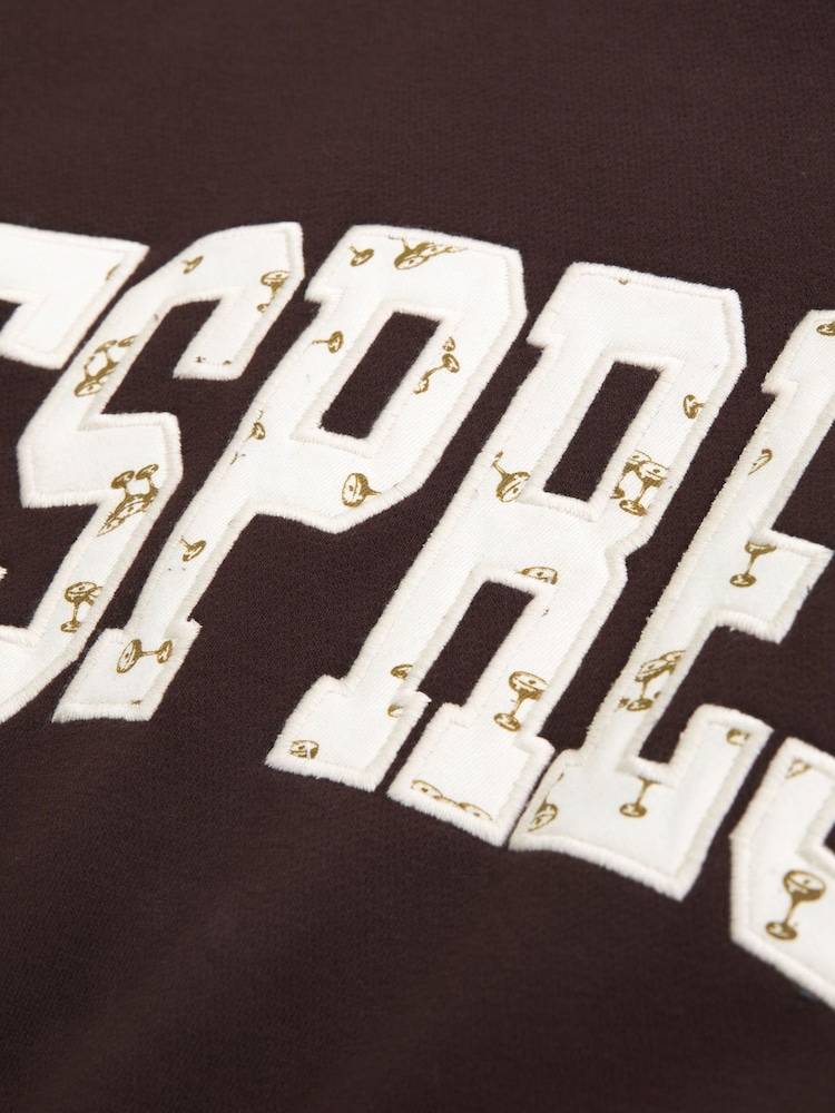 Abercrombie & Fitch Brown Slogon Sunday Hoodie - Image 2 of 2 Abercrombie & Fitch Brown Slogon Sunday Hoodie - Image 2 of 2