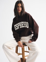 Abercrombie & Fitch Brown Slogon Sunday Hoodie - Image 5 of 11