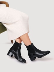 Jones Bootmaker Black Karlee Leather Slip-In Ankle Boots - Image 1 of 5