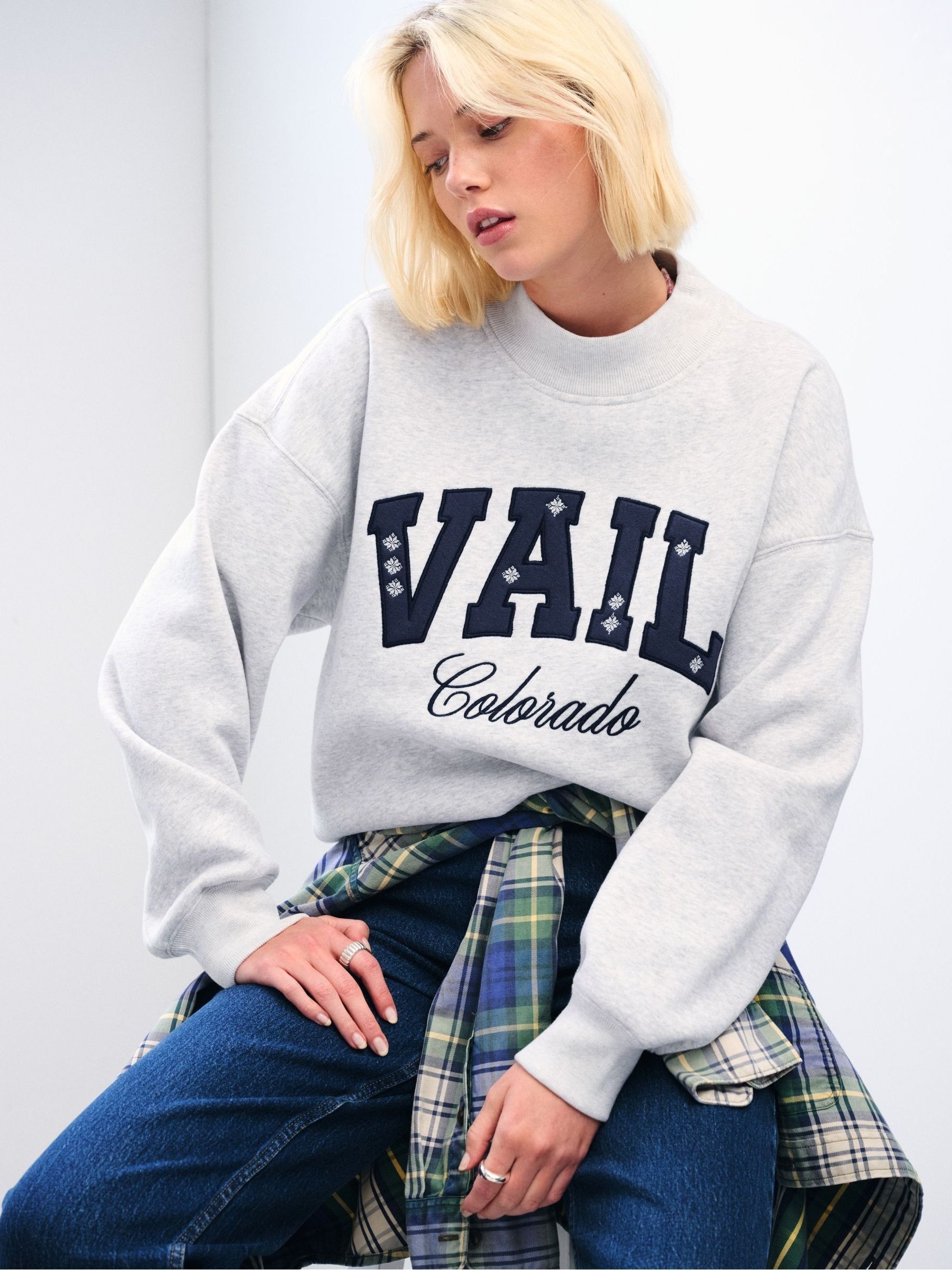 Abercrombie&Fitch アバクロ　スキーウェア　レディース Buy Abercrombie & Fitch Grey Ski Resort Sunday Mockneck Crew Neck