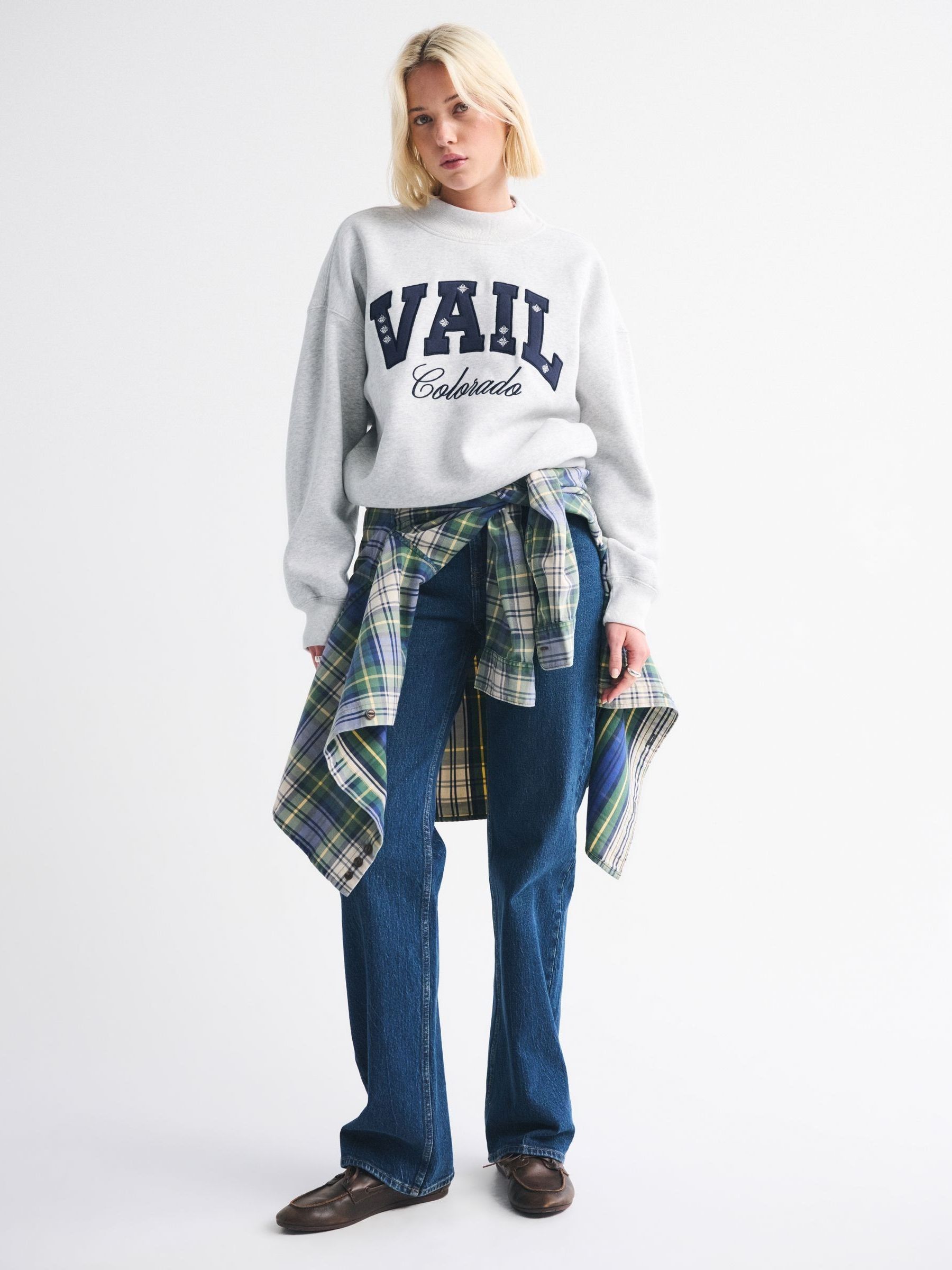 Buy Abercrombie & Fitch Grey Ski Resort Sunday Mockneck Crew Neck