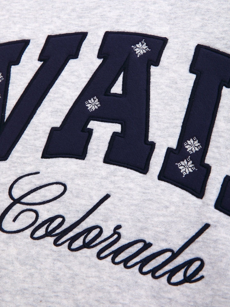 Abercrombie & Fitch Grey Ski Resort Sunday Mockneck Crew Neck Sweat Top - Image 2 of 2