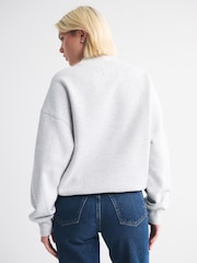 Abercrombie & Fitch Grey Ski Resort Sunday Mockneck Crew Neck Sweatshirt - Image 4 of 7