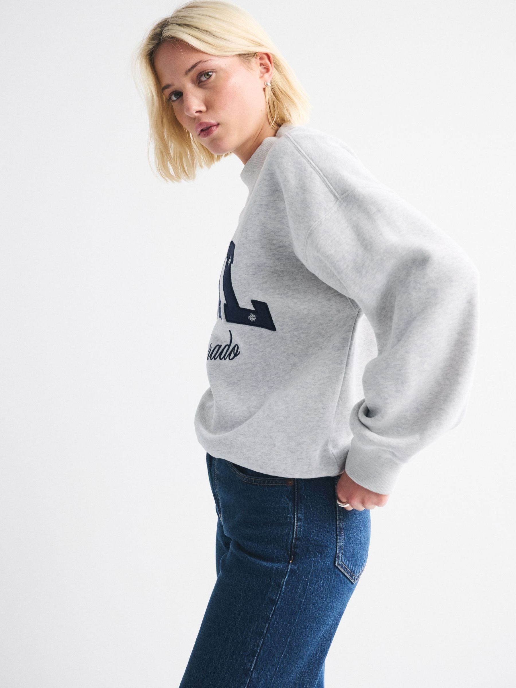 Buy Abercrombie & Fitch Grey Ski Resort Sunday Mockneck Crew Neck