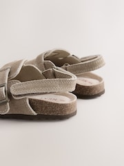 Neutral Leather Cushioned Footbed Clogs - Image 4 of 6