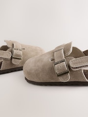 Neutral Leather Cushioned Footbed Clogs - Image 6 of 6