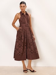 Premium Lace Shirt Midi Dress - Bild 1 av 4