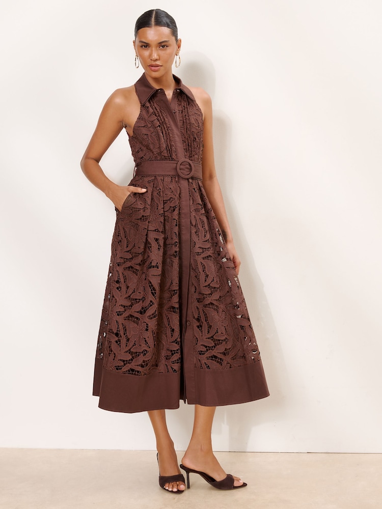 Premium Lace Shirt Midi Dress - Bild 1 av 4 Premium Lace Shirt Midi Dress - Bild 1 av 4