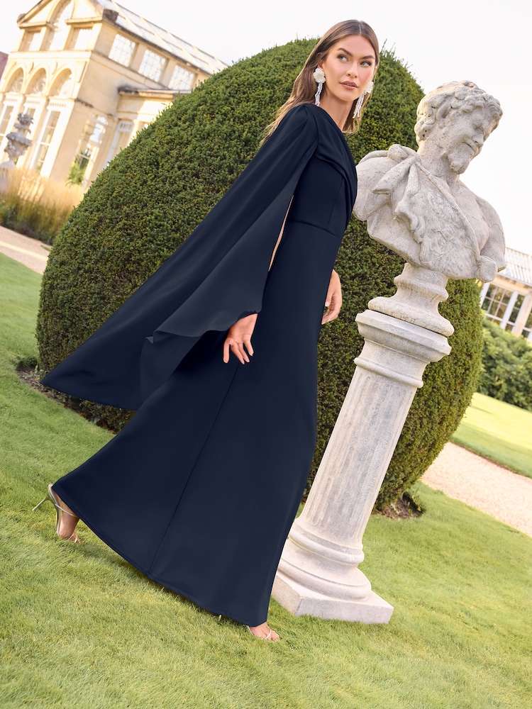 cape dress bridesmaid Eva Fashion 3536 Long Formal A line Cape Motherof the Bride Dress main image 0
