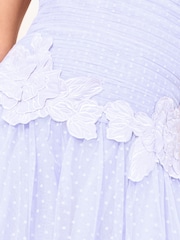 Сетчатое платье-бандо миди с цветочной отделкой на талии Lipsy Premium 3D - Изображение 4 5