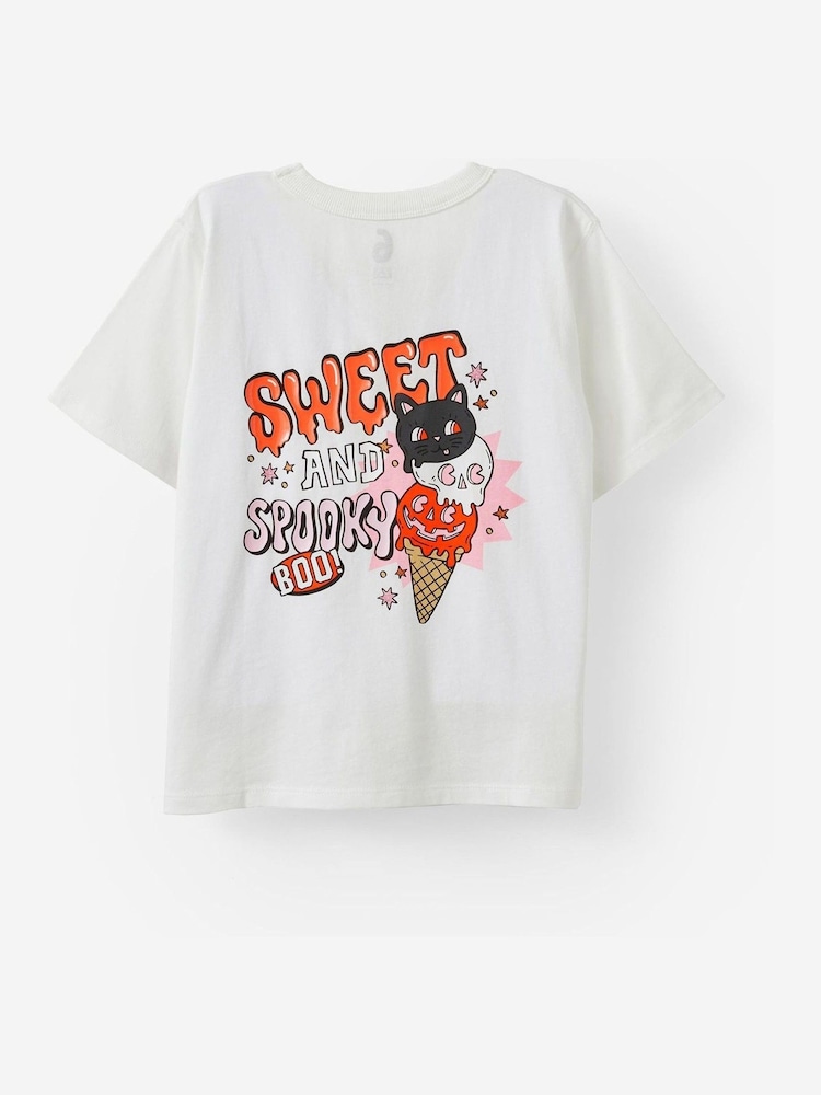 Cotton On White Poppy Oversize Graphic Print T-Shirt - Image 2 of 2