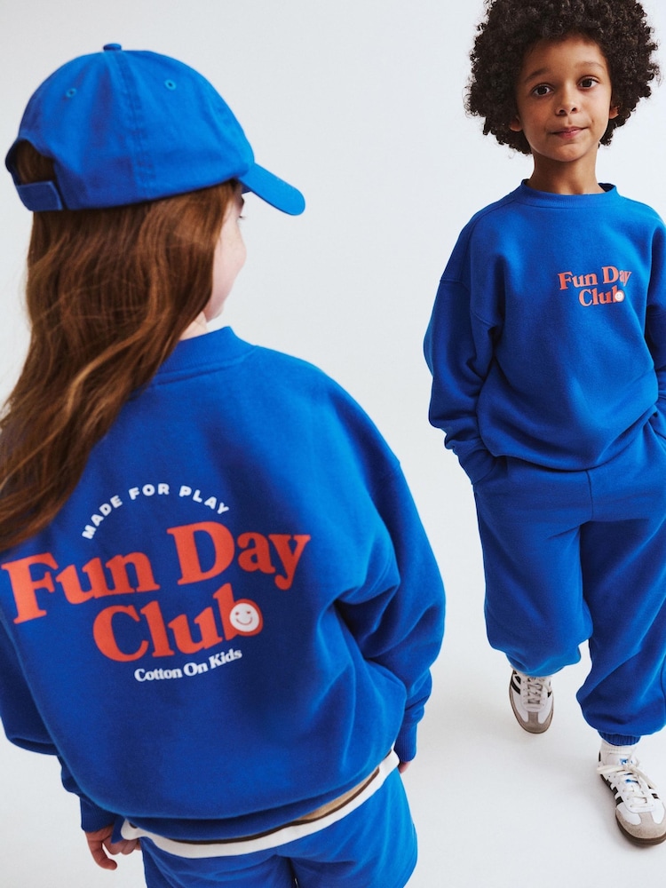 Cotton On Blue Sammy Oversized Crew Sweatshirt - Image 2 of 6
