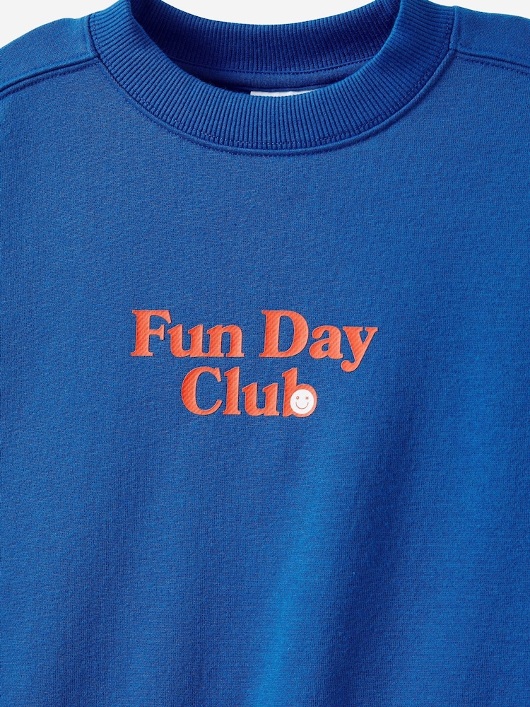 Cotton On Blue Sammy Oversized Crew Sweatshirt - Image 6 of 6