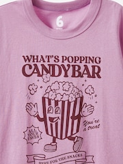 Cotton On Dark Purple Poppy Oversize Graphic Print T-Shirt - Image 2 of 2