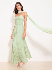 Lipsy Mint Green Birdesmaid Multiway Scarf Maxi Dress - Image 1 of 5