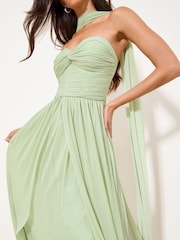 Lipsy Mint Green Birdesmaid Multiway Scarf Maxi Dress - Image 2 of 5