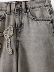 Cotton On Grey Embellished Super Wide Denim Jeans - Image 2 of 3