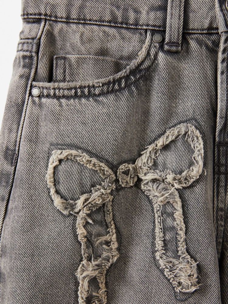 Cotton On Grey Embellished Super Wide Denim Jeans - Image 3 of 3