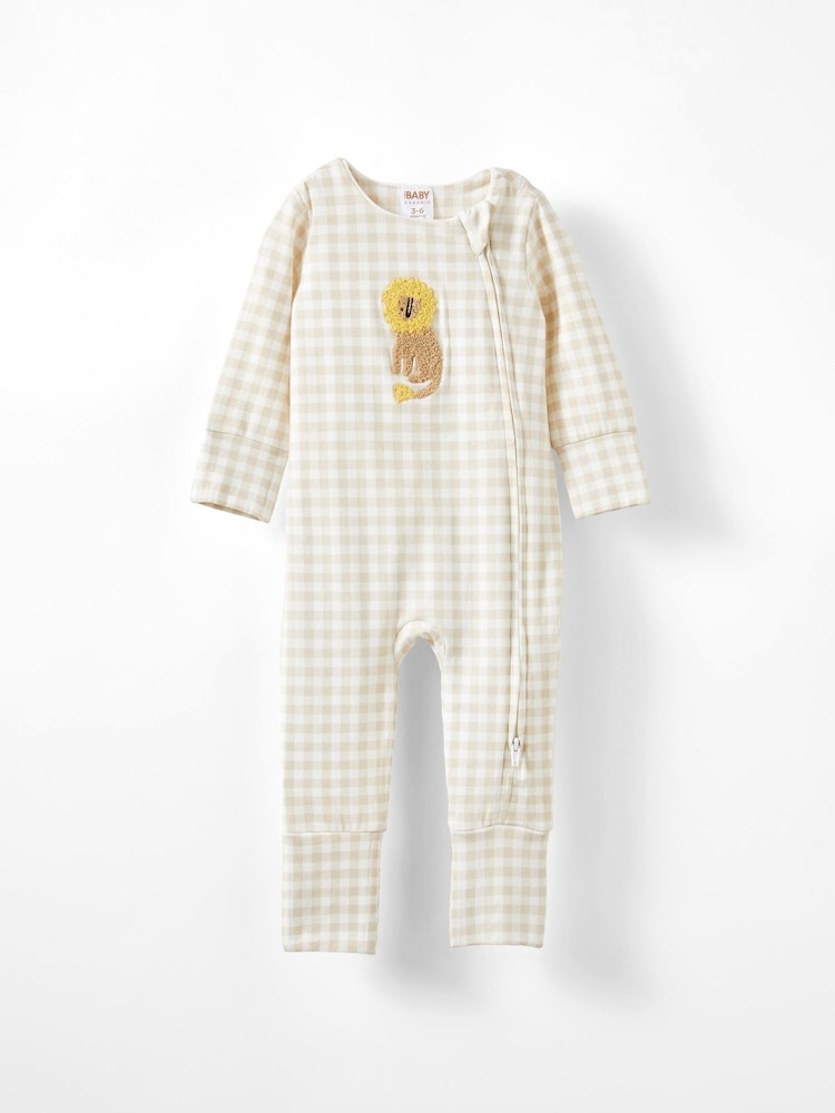 Cotton On Cream Dove Long Sleeve Zip Romper - Image 1 of 3