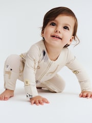 Cotton On Cream Long Sleeve Zip Romper - Image 1 of 5