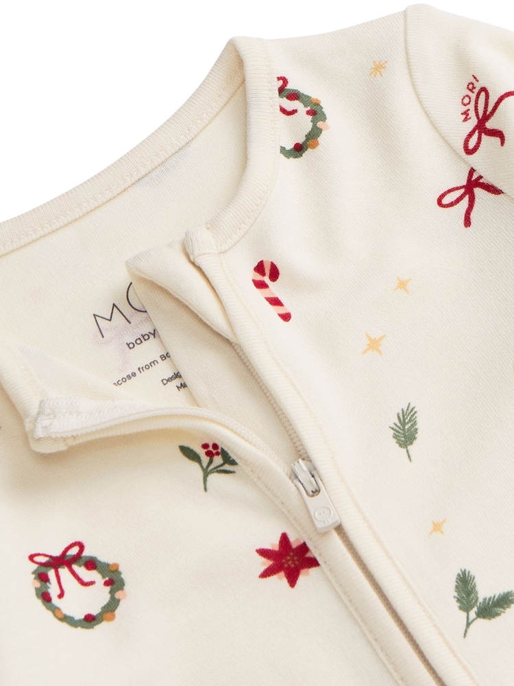 Blanco - MORI Two Way Zip-Up Sleepsuit - Imagen 4 de 4