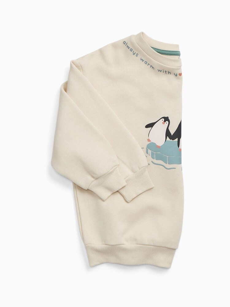 MORI Cream Penguin Supersoft Christmas Sweatshirt Jumper - Image 2 of 3