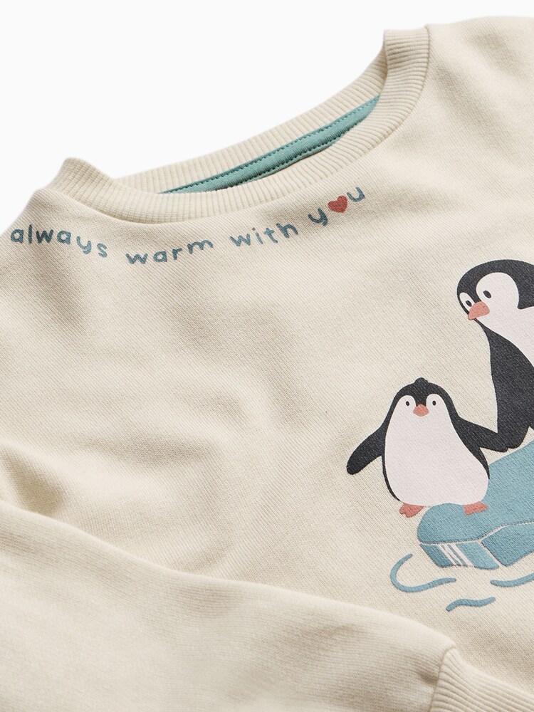 MORI Cream Penguin Supersoft Christmas Sweatshirt Jumper - Image 3 of 3