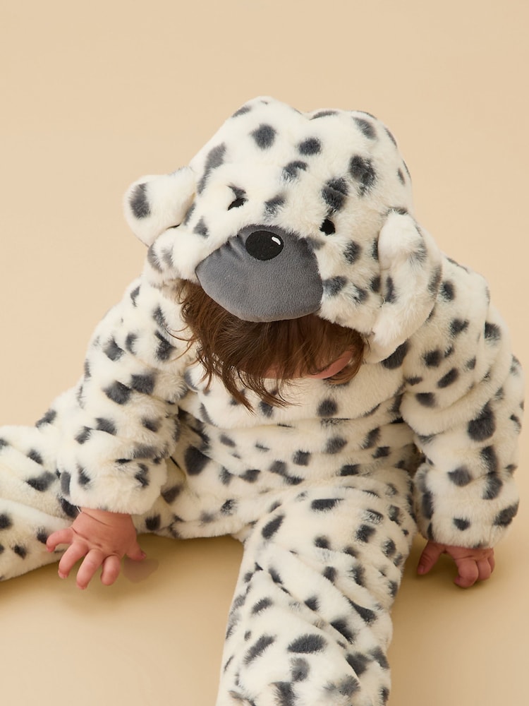 MORI Dalmatian Print Faux Fur Supersoft Zip Up Pramsuit - Image 2 of 5
