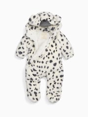 MORI Dalmatian Print Faux Fur Supersoft Zip Up Pramsuit - Image 4 of 5
