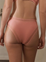 Terracotta Brazilian Ultimate Comfort Premium Lace & Micro Modal Knickers - Image 3 of 6