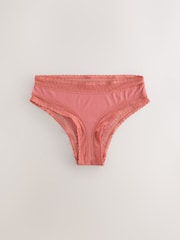 Terracotta Brazilian Ultimate Comfort Premium Lace & Micro Modal Knickers - Image 4 of 6