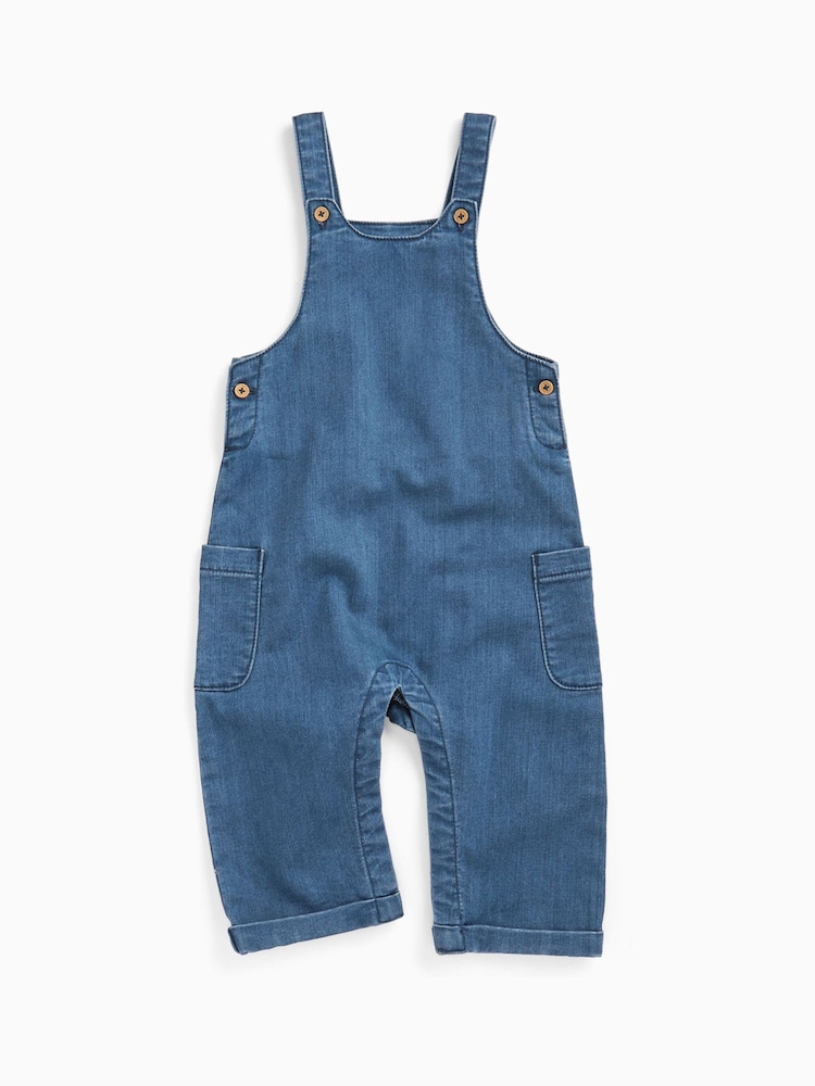MORI Denim Blue Supersoft Dungarees - Image 2 of 3 MORI Denim Blue Supersoft Dungarees - Image 2 of 3