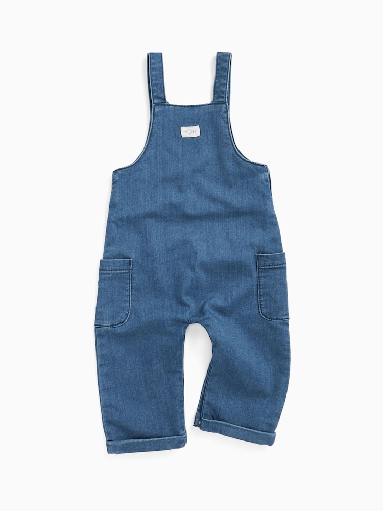 MORI Denim Blue Supersoft Dungarees - Image 3 of 3 MORI Denim Blue Supersoft Dungarees - Image 3 of 3
