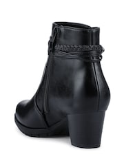 Preto - Pavers Lace-Detailed Heeled Ankle Boots - Imagem 3 de 5