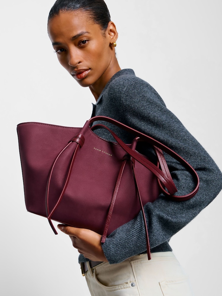 Katie Loxton Red Celina Suedette Small Tote Bag - Image 5 of 5 Katie Loxton Red Celina Suedette Small Tote Bag - Image 5 of 5